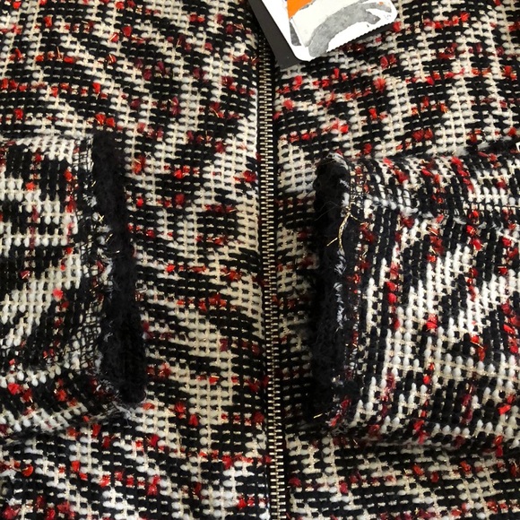 🔴❄️ZARA WOMAN BLACK TWEED JACKET NE SIZE XL/L🔴 - Picture 7 of 7